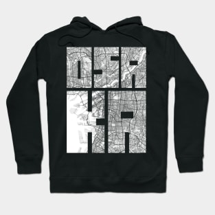 Osaka, Japan City Map Typography - Light Hoodie